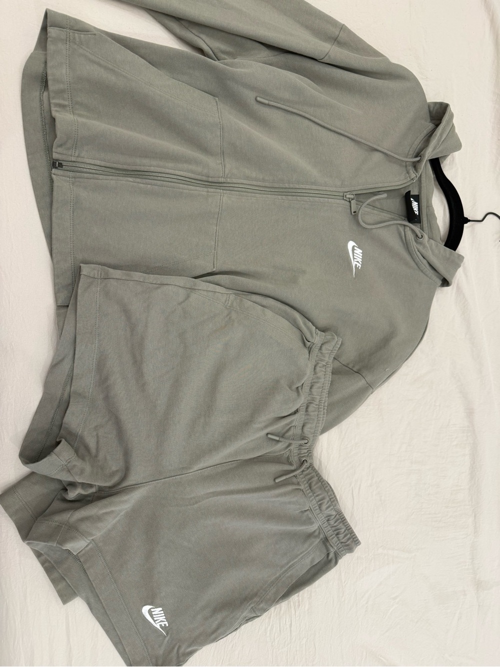 Nike Olive Zip Hoodie with White Logo
